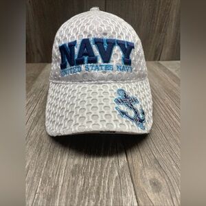 United States Navy Cap Women's White/Blue Navy Embroidery Anchor Adjustable